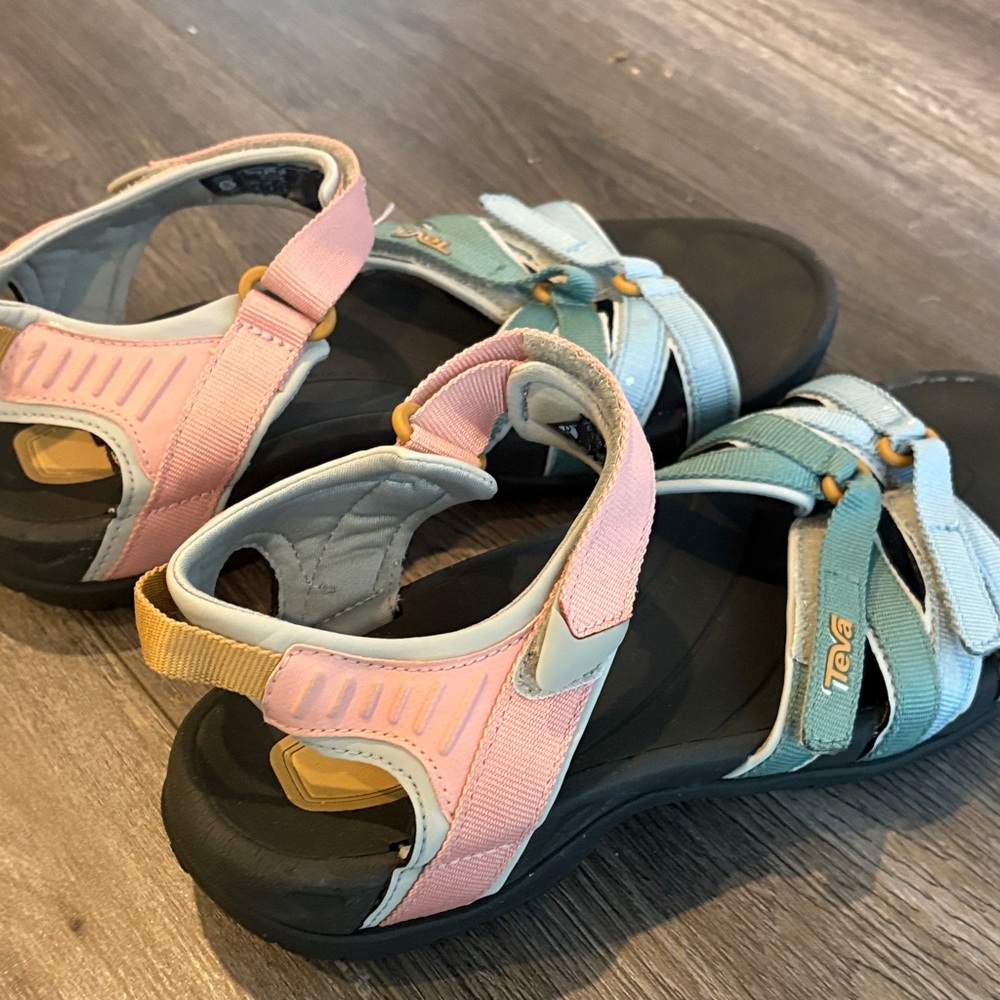 Teva women’s Sandals in Pink, Aqua & Yellow Accent